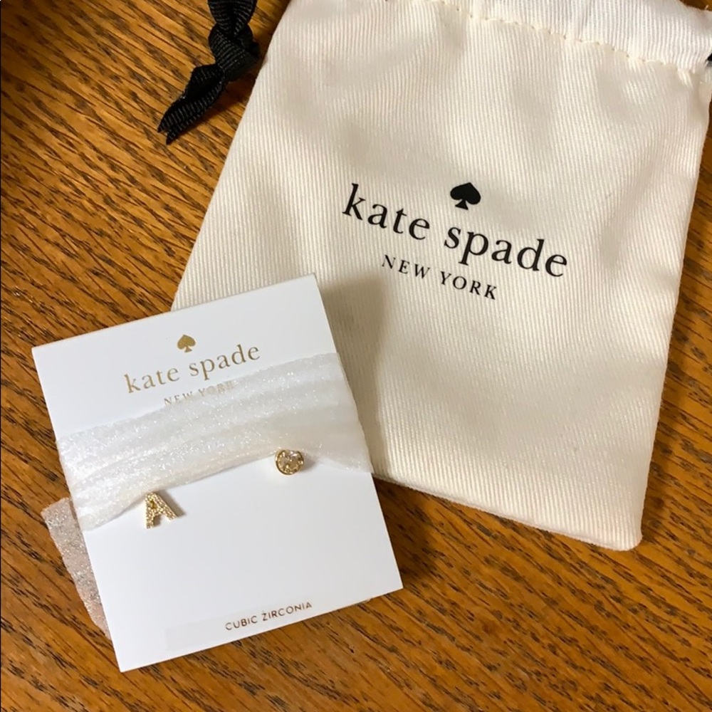 Brand new “A” Kate spade earrings NWT